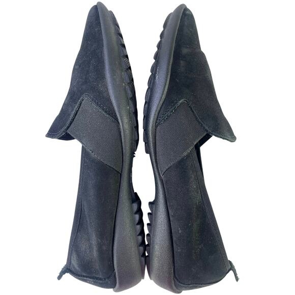 Sesto Meucci Admon Black Suede Comfort Loafer Elastic Stretch Made In Italy S 7 - Picture 6 of 12